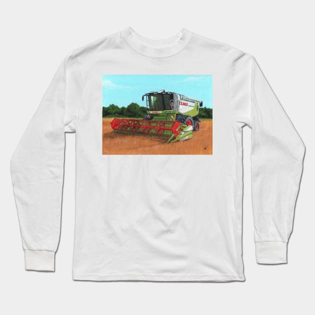 Combine Harvester Long Sleeve T-Shirt by Sandra Warmerdam